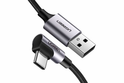 UGREEN USB-C kabel 90° 1m, černý