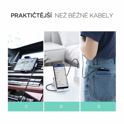 UGREEN USB-C kabel 90° 1m, černý