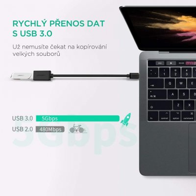 UGREEN USB-C OTG adaptér 10cm, černý