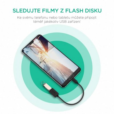 UGREEN USB-C OTG adaptér 10cm, černý