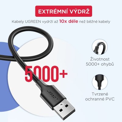UGREEN Micro USB kabel 0.5m, černý