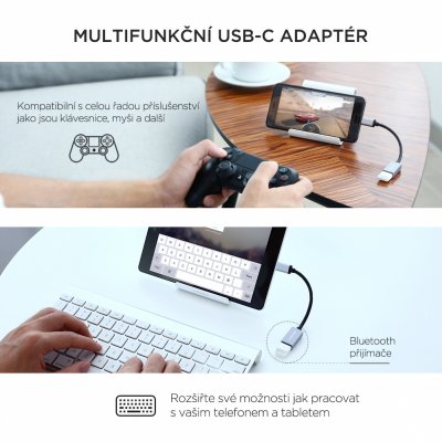 UGREEN USB-C OTG adaptér 10cm, šedý