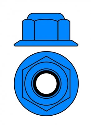 Hliníkové Nylon STOPmatky M4 s ploškou - modré - 10 ks.