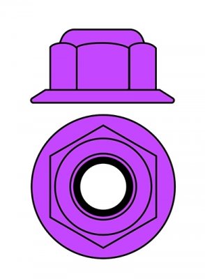 Hliníkové Nylon STOPmatky M3 s ploškou - fialové - 10 ks.