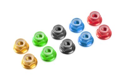 Hliníkové Nylon STOPmatky M3 s ploškou - fialové - 10 ks.