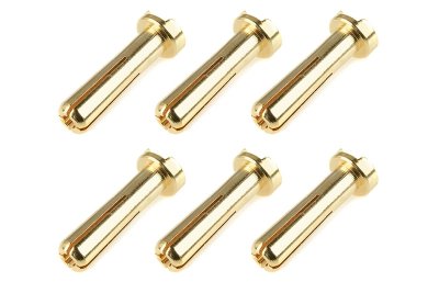 Bullit konektor 4.0mm - samec - s drážkou - pozlacený (6 ks.)