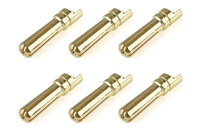 Bullit konektor 5.0mm - samec - s drážkou - pozlacený (6 ks.)