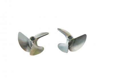 Závodní alu lodní šroub 3 listý, pravý a levý, 45,0mm/DOG DRIVE 3/16, 1 pár