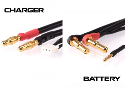 2S černý nabíjecí kabel G4/G5 - dlouhý 600mm - (4mm, 3-pin EH)