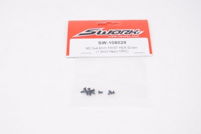 SWORKz ocelový Inbusový šroub s zápustnou hlavou, M2x4,6mm, 10 ks.