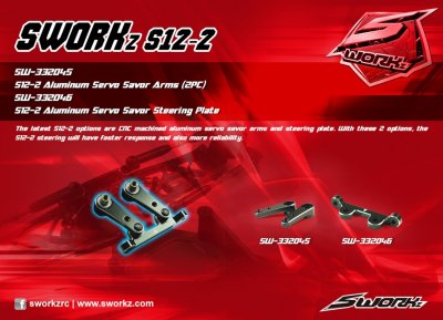 SWORKz S12-2 černé hlíníkové servopáky servosaveru, 2 ks.