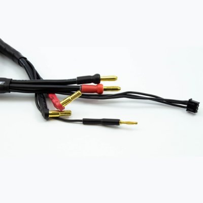 2S černý nabíjecí kabel G4/G5 v černé ochranné punčoše - dlouhý 600mm - (4mm, 3-pin XH)