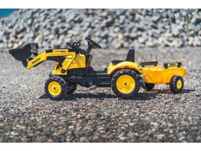FALK - Šlapací traktor Komatsu s vlečkou a nakladačem