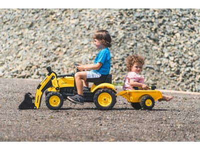 FALK - Šlapací traktor Komatsu s vlečkou a nakladačem