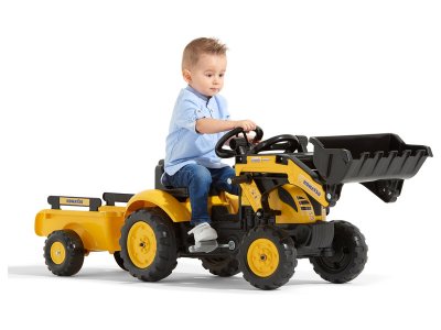 FALK - Šlapací traktor Komatsu s vlečkou a nakladačem