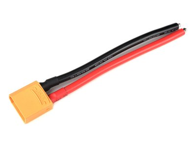 Konektor zlacený XT-90 samec s kabelem 10AWG 12cm