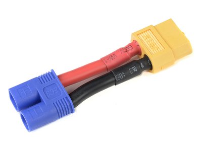 Konverzní kabel EC3 samec - XT-60 samice 12AWG