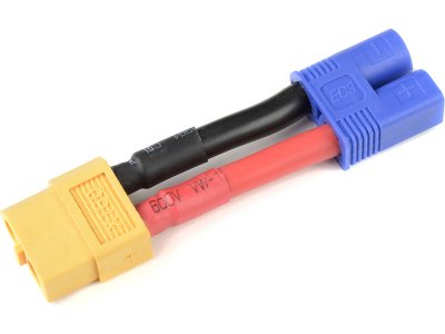 Konverzní kabel EC3 samec - XT-60 samice 12AWG