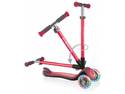 Globber - Koloběžka Elite Deluxe Lights Red