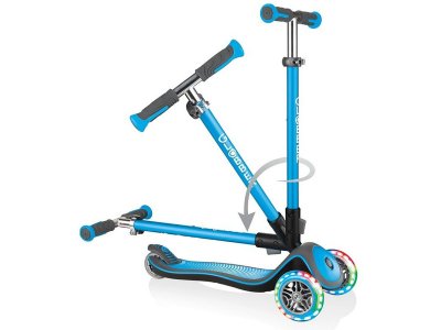 Globber - Koloběžka Elite Deluxe Lights Deep Pink