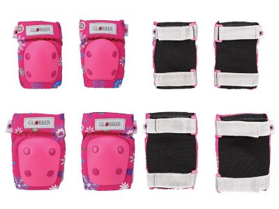 Globber - Chrániče Junior XXS Rocket Flowers Pink