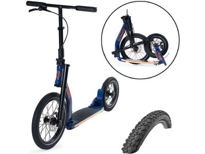 GoMate koloběžka staep TR3 Offroad se zadní brzdou modrá