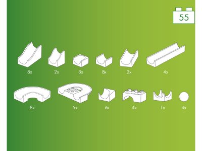 HUBELINO Kuličková dráha - set bez kostek 55ks