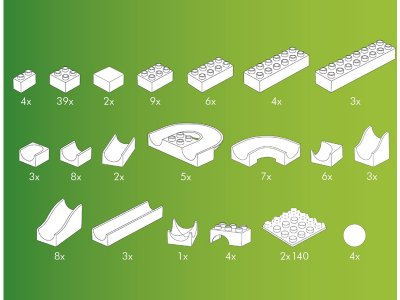 HUBELINO Kuličková dráha - set s kostkami Basic 123ks