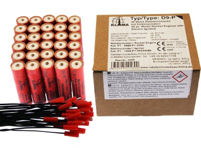 Klima raketový motor D9-P EL (30ks)