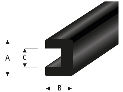 Raboesch profil gumový U 2x2mm 2m