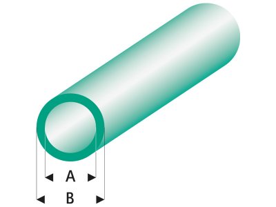 Raboesch profil ASA trubka transparentní zelená 2x3x330mm (5)