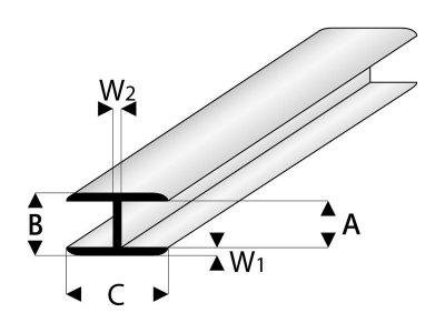 Raboesch profil ASA spojovací plochý 1x1000mm