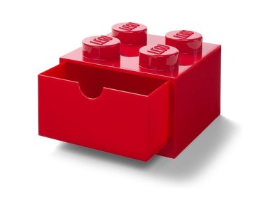 LEGO stolní box 4 se zásuvkou šedý