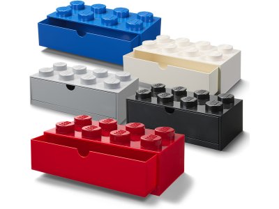 LEGO stolní box 8 se zásuvkou červený