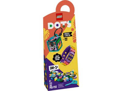 LEGO DOTs - Neonový tygr – náramek & ozdoba na tašku