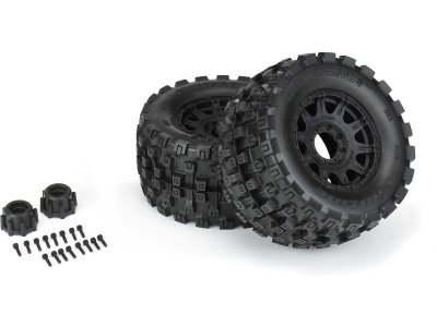Pro-Line kolo 3.8", pneu Badlands MX38 HP Belted, disk Raid H17 černý (2)