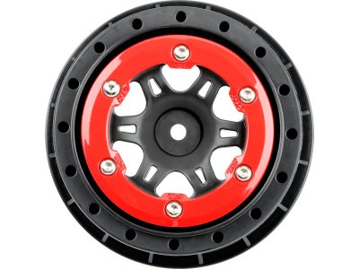 Pro-Line disk 2.2/3.0" Split Six přední H12 červeno-černý (2)