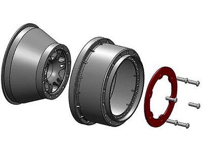Pro-Line disk 2.2/3.0" Split Six zadní H12 červeno-černý (2)