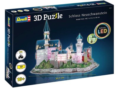 Revell 3D Puzzle - Neuschwanstein s LED osvětlením (38cm)