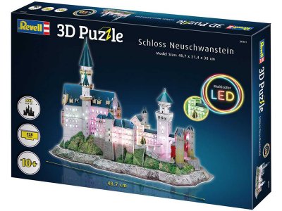 Revell 3D Puzzle - Neuschwanstein s LED osvětlením (38cm)