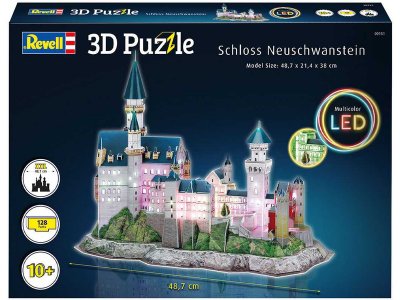 Revell 3D Puzzle - Neuschwanstein s LED osvětlením (38cm)