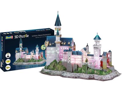 Revell 3D Puzzle - Neuschwanstein s LED osvětlením (38cm)