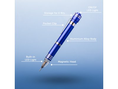 Modelcraft šroubovák s vyměnnými bity a LED osvětlením