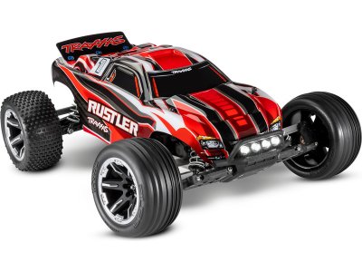 Traxxas Rustler 1:10 RTR červený s LED osvětlením