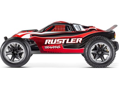 Traxxas Rustler 1:10 RTR červený s LED osvětlením