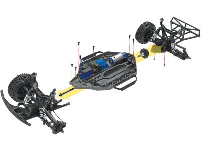 Traxxas Slash 4WD 1:10 RTR červený s LED osvětlením