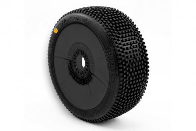 HOT DICE V2 BUGGY C3, (MEDIUM) nalepené gumy, černé disky, 2 ks.