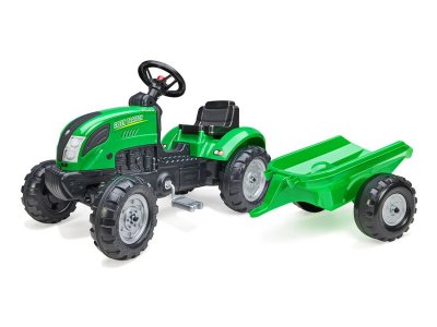 FALK - Šlapací traktor Green s vlečkou