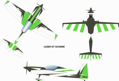 60" Laser 1528mm Zeleno-Černá