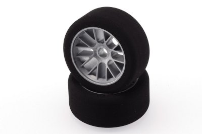 Mechové přední gumy, PAN CAR 1/10, stříbrný disk, sh 40, 2 ks.